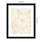 Gold Gardenia Line Drawing by Moira Hershey Wood Framed Wall Art Print